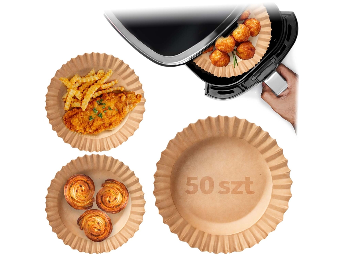 Conjunto De 50 Forros Descartáveis De Papel Manteiga Para Fritadeira A Ar, 20 Cm, Para Cozinhar E Assar Com Limpeza Mais Simples