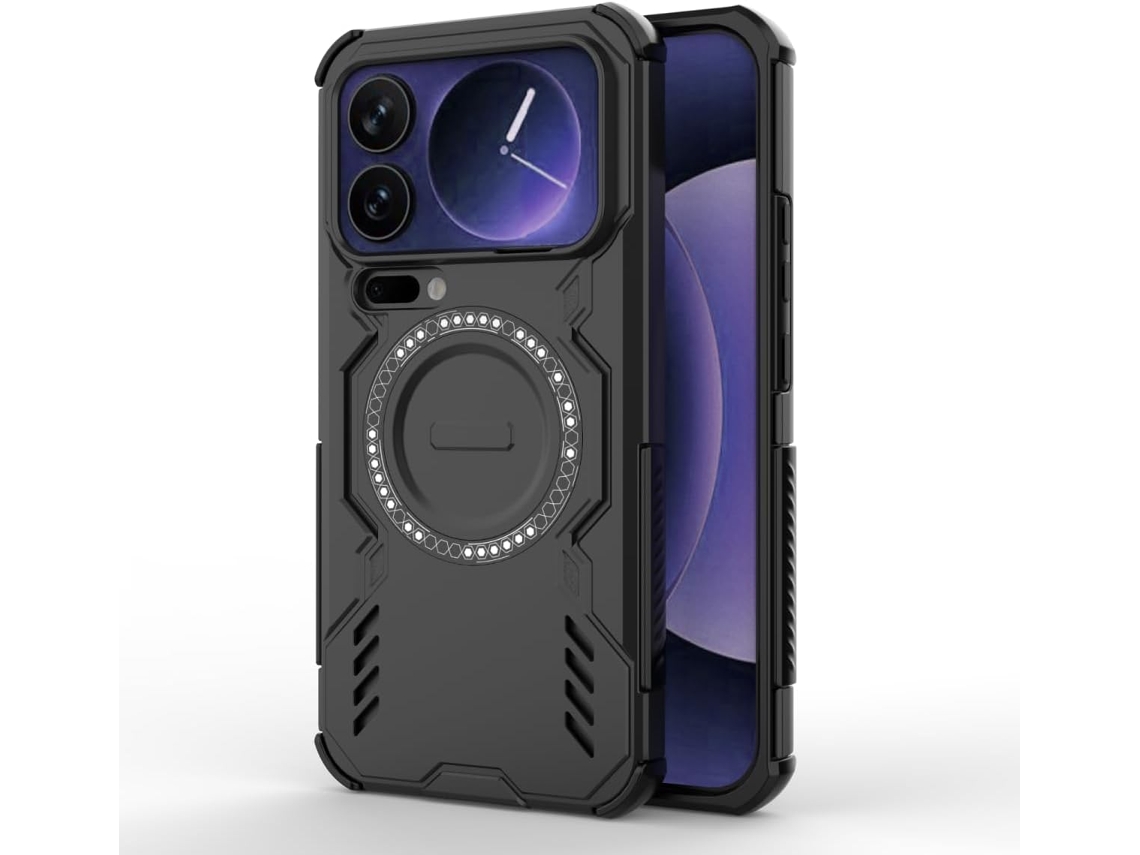 Capa Hexinyigjly Para Xiaomi 17 Pro Max, Com Suporte Preto
