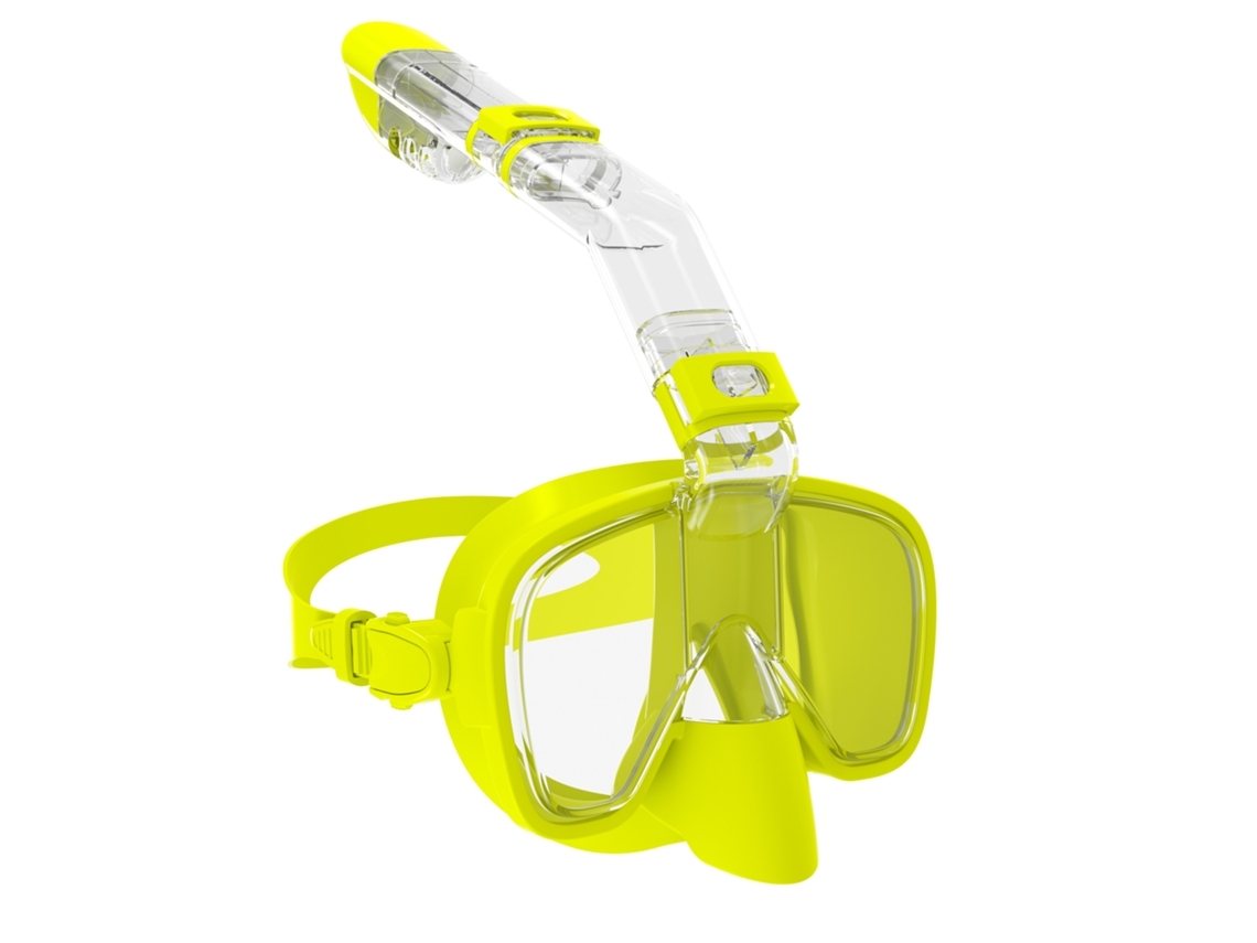 Conjunto de máscara de snorkel antiembacia Czhhmart com tubo seco removível, tamanho G, amarelo.