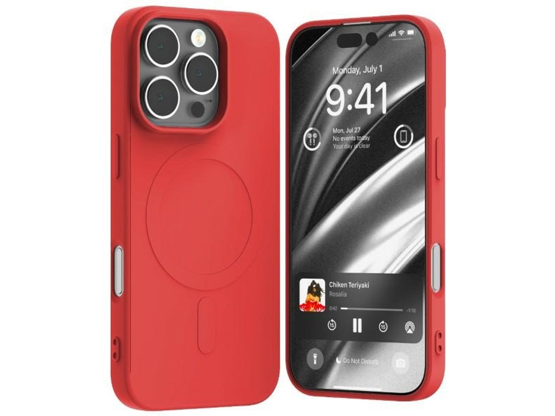 Capa Magsafe para iPhone 16 Pro MERCURY Silicone Vermelho