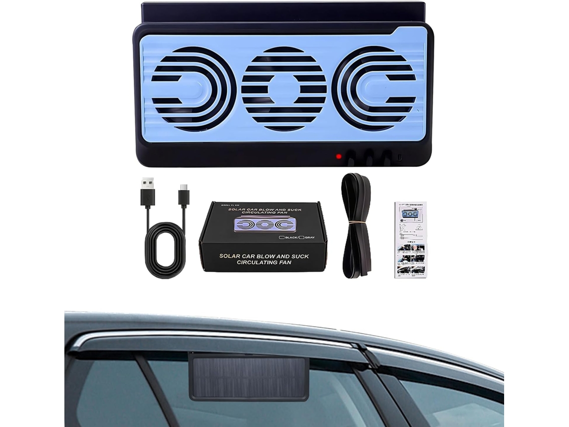 Ventilador solar para janela, ventilador para carro, ventilador de resfriamento silencioso