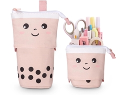 Estojo para Lápis, Telescópico, com Zíper, com Suporte, Kawaii, Escolar AQUAFORGE