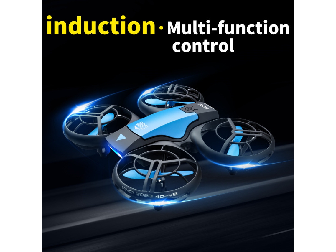 Mini Drone de Controle Remoto Modelo: V8 Duração Da Bateria: 12 Min Azul YIZHOOD