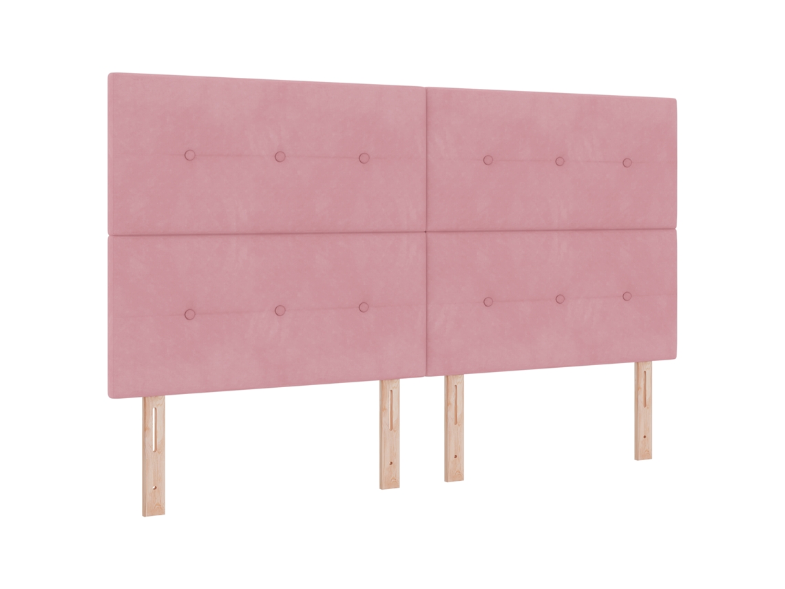 Conjunto 1 Cabeceira Estofada Vidaxl Rosa Veludo (180 Cm)