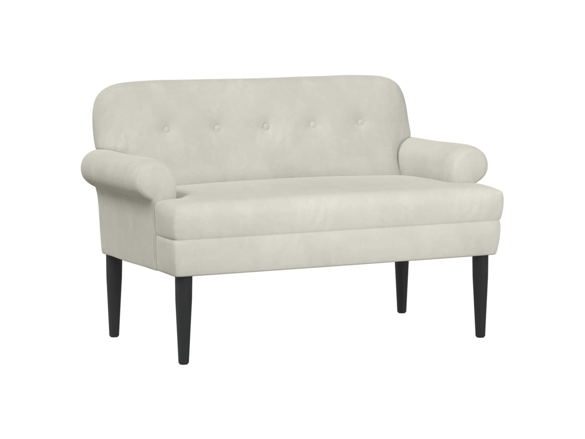 Conjunto 1 Sofá De Dois Lugares Vidaxl Creme Veludo (120 X 66 X 78 Cm)