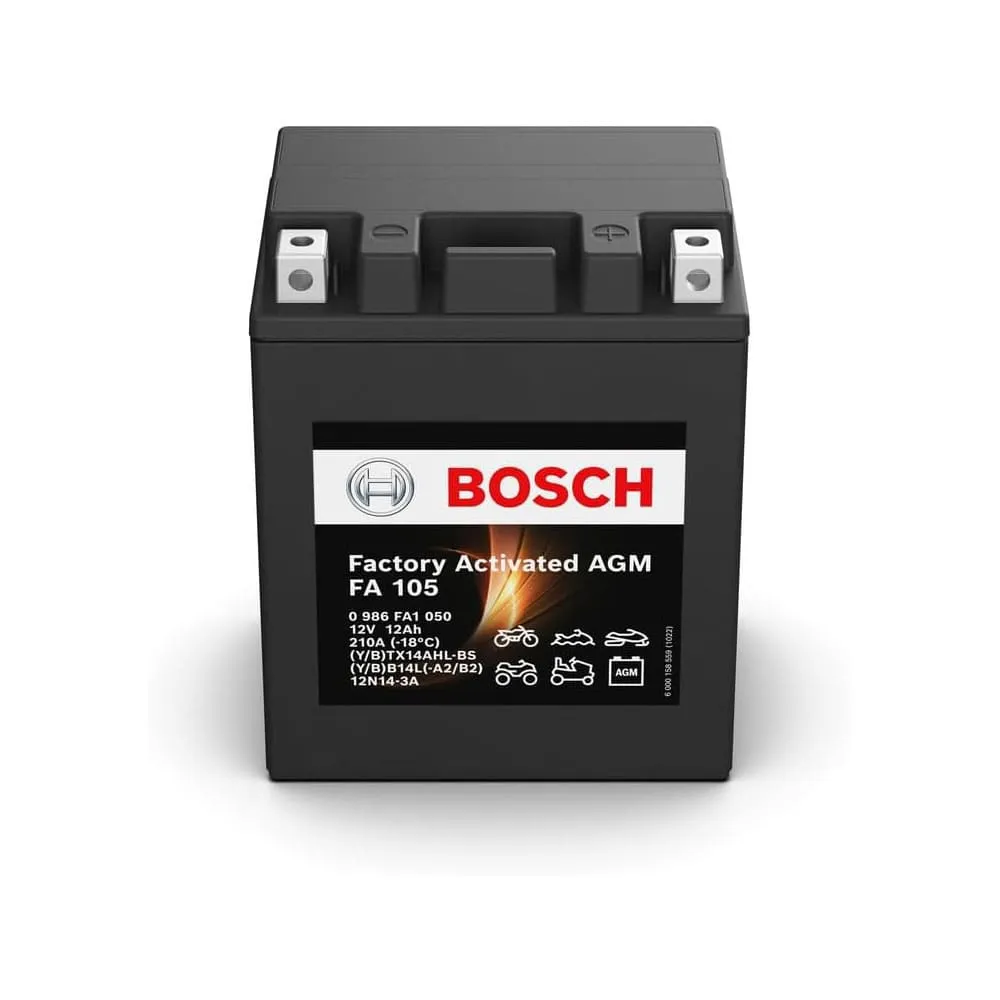 Bateria de Mota BOSCH Fa105 Yb14L-A2/B2-12N14-3A 12V 12Ah 210A