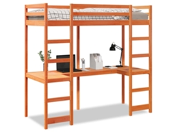 Cama Alta Sem Colchão Pinho Maciço Castanho mel MAISON EXCLUSIVE (75x190 cm)