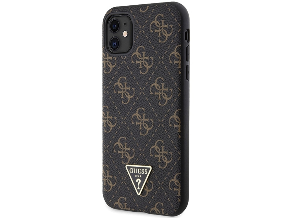 Capa Logotipo Triangular para iPhone 11 GUESS Rígida Preto