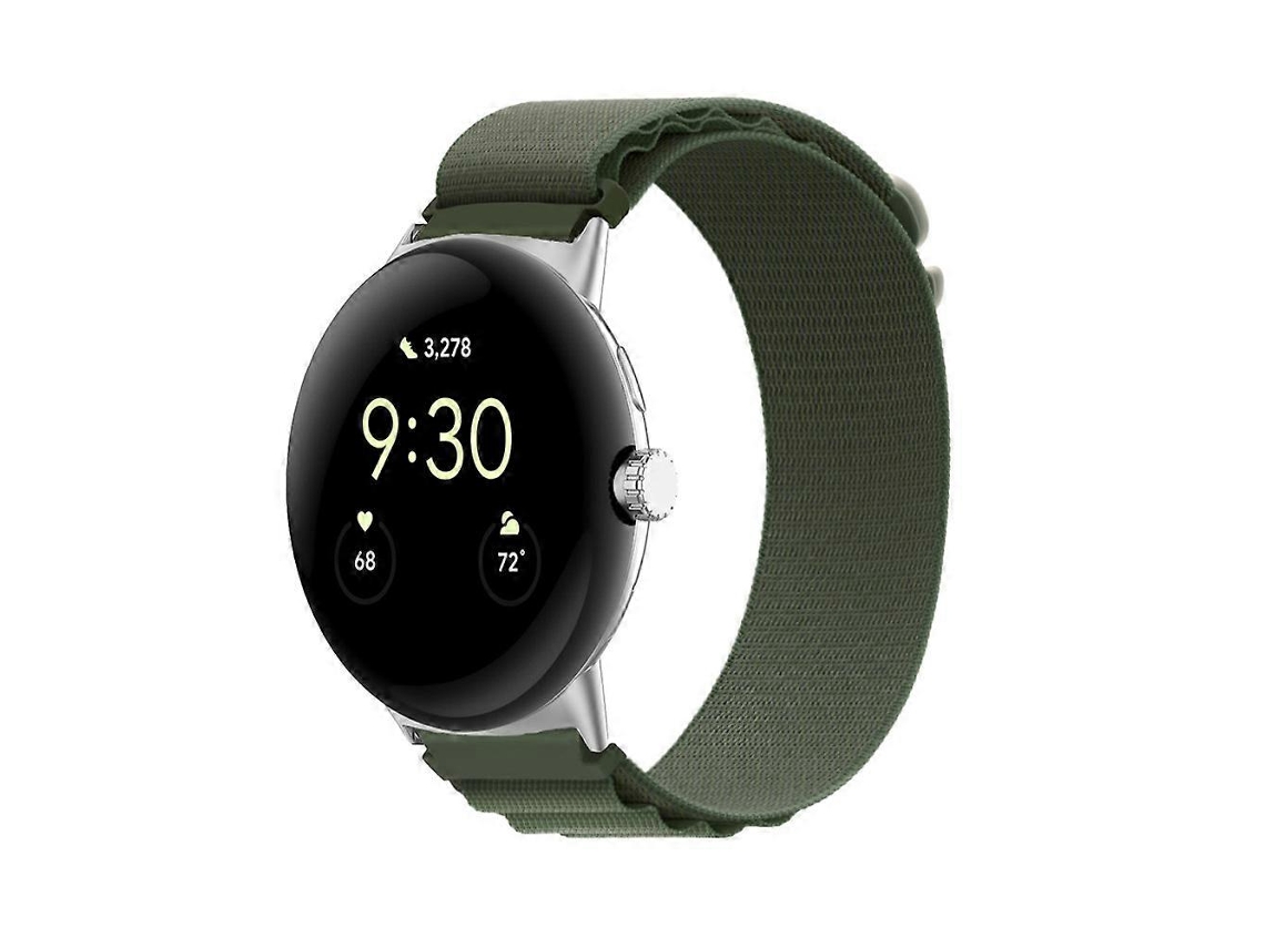 Pulseira De Relógio Com Conector Prateado E Laço De Nylon Para Google Pixel Watch