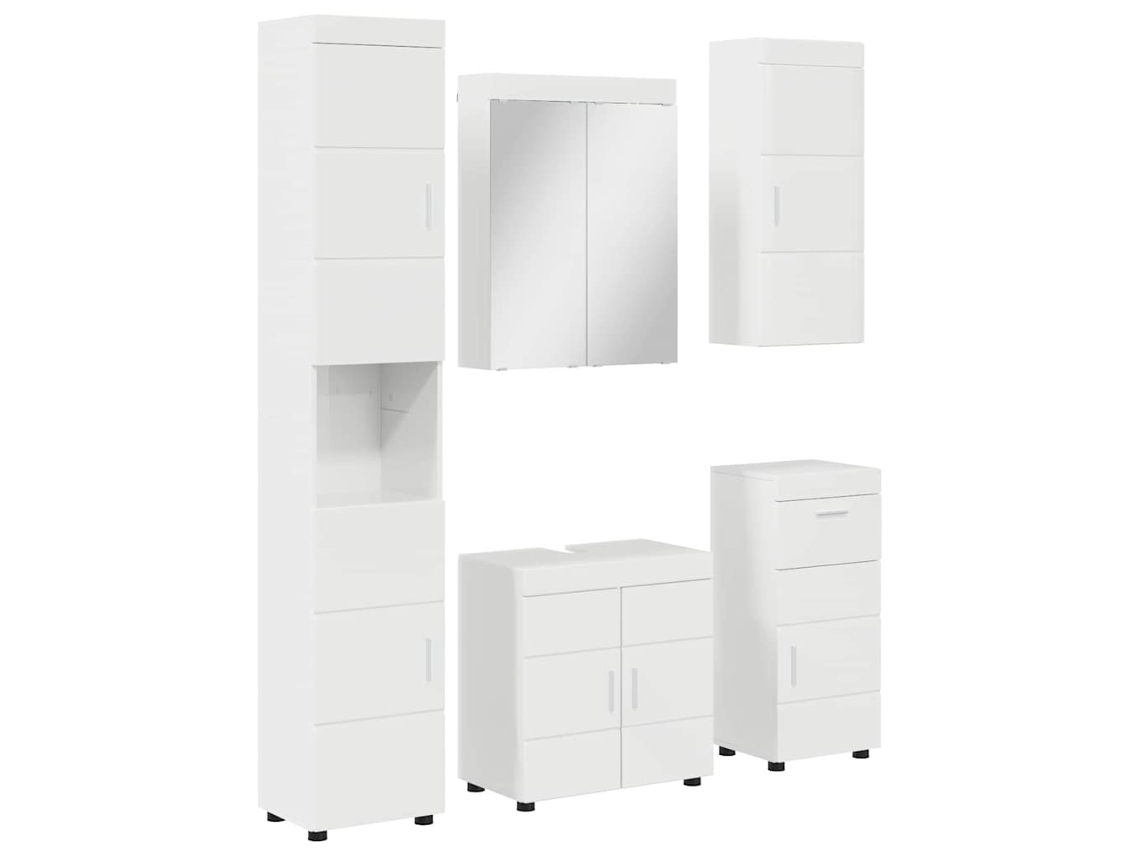 Conjunto de Móveis para Banheiro Tulum 5 peças, branco brilhante | MAISON EXCLUSIVE