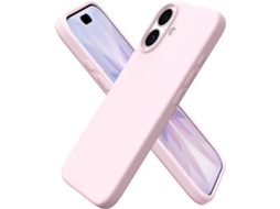 Capa Para Iphone 17 De 6,3 Polegadas, Ultrafina, Com Três Camadas De Silicone Líquido E Revestimento De Borracha Macia, Rosa Giz.