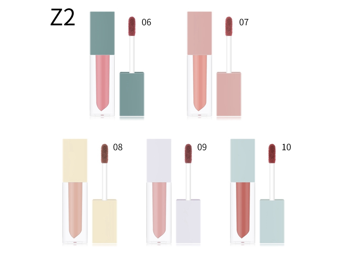 Batom Líquido Matte de Longa Duração e à Prova d'Água Miss Rose Gloss, Kit com 5 Unidades Z2