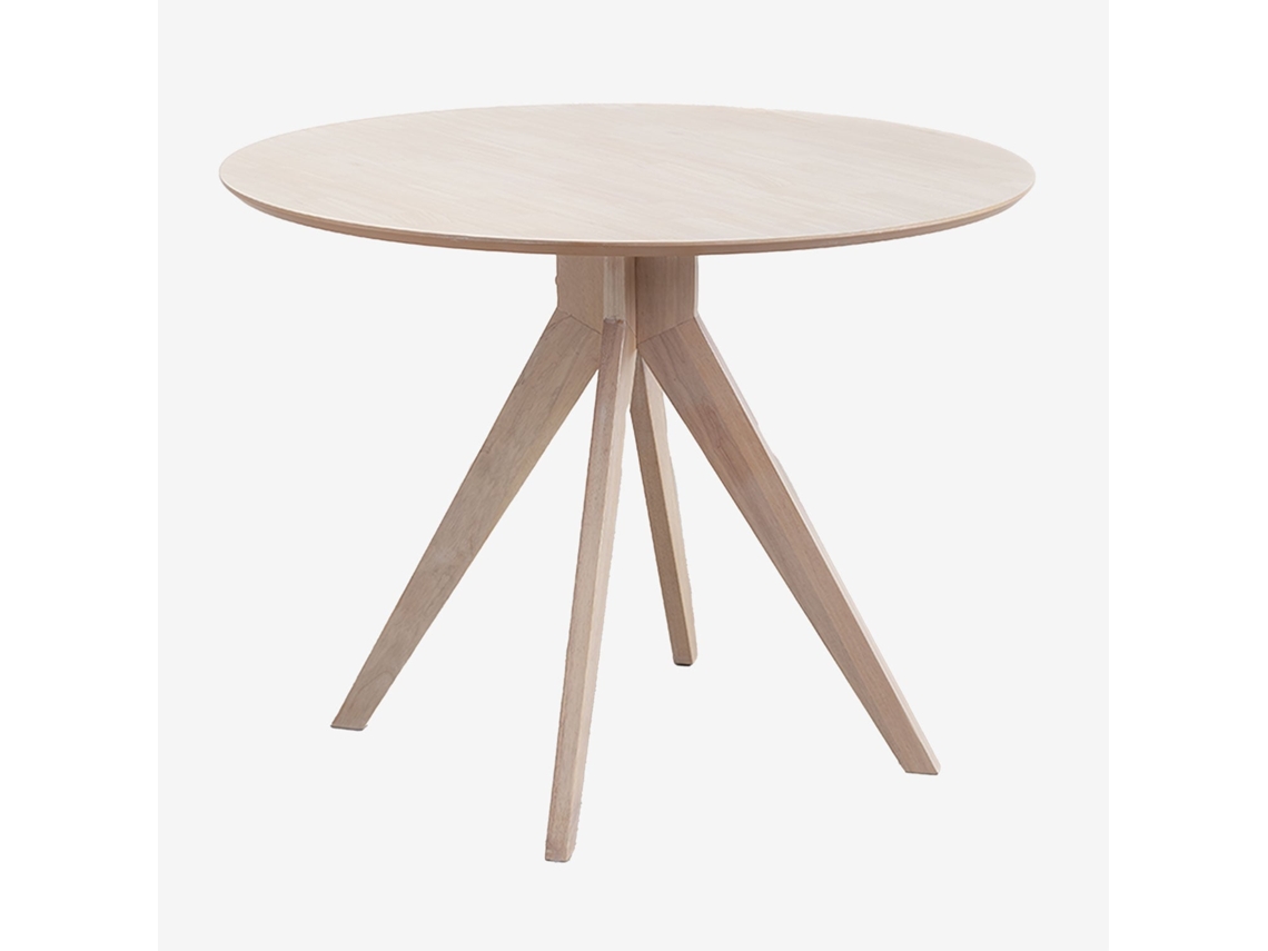 Sklum Sekiz Mesa De Jantar Redonda Ø100 Cm Em Madeira Mdf         Castanho Fresno Claro