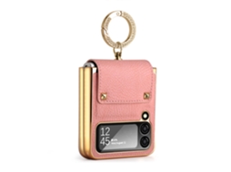 Capa Para Samsung Galaxy Z Flip 3 5g Pele Sintética Rosa*