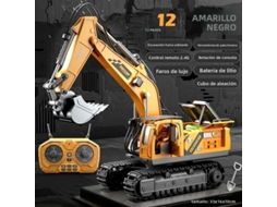 (amarelo) Caminhão Escavadeira Infantil Com Controle Remoto 2.4ghz 1:20, Brinquedo De Engenharia Em Plástico, Com Controle Remoto