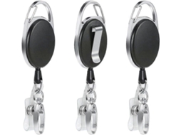 3 Pcs Carretel Clips Retrátil Porta-emblema Com Chave Cinto Carretel Para Chaveiro Anel Cartão De Identificação Crachá