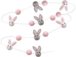 Guirlanda Coelhinhos Pendurar Ideal Decoração Festas Enfeite Decorativo Quartos Meninos Meninas Bolas Macias GOKOCO