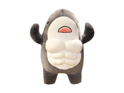 Tubarão Musculoso de Pelúcia Travesseiro de Abraço para Dormir, Boneco de Anime, Presente para Namorado, Cinza CHABERLU