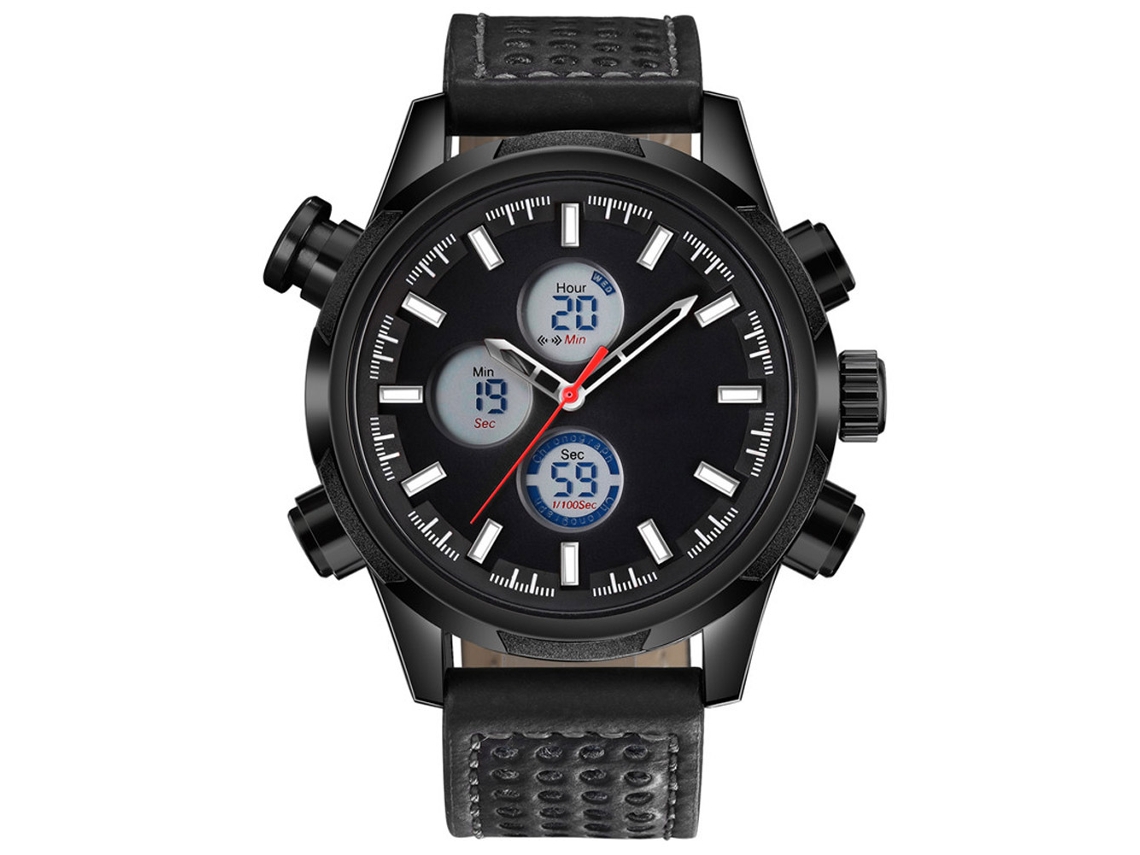 Reloj Deportivo Hombre Impermeable Mini Focus De Moda De Doble Movimiento (blanco)