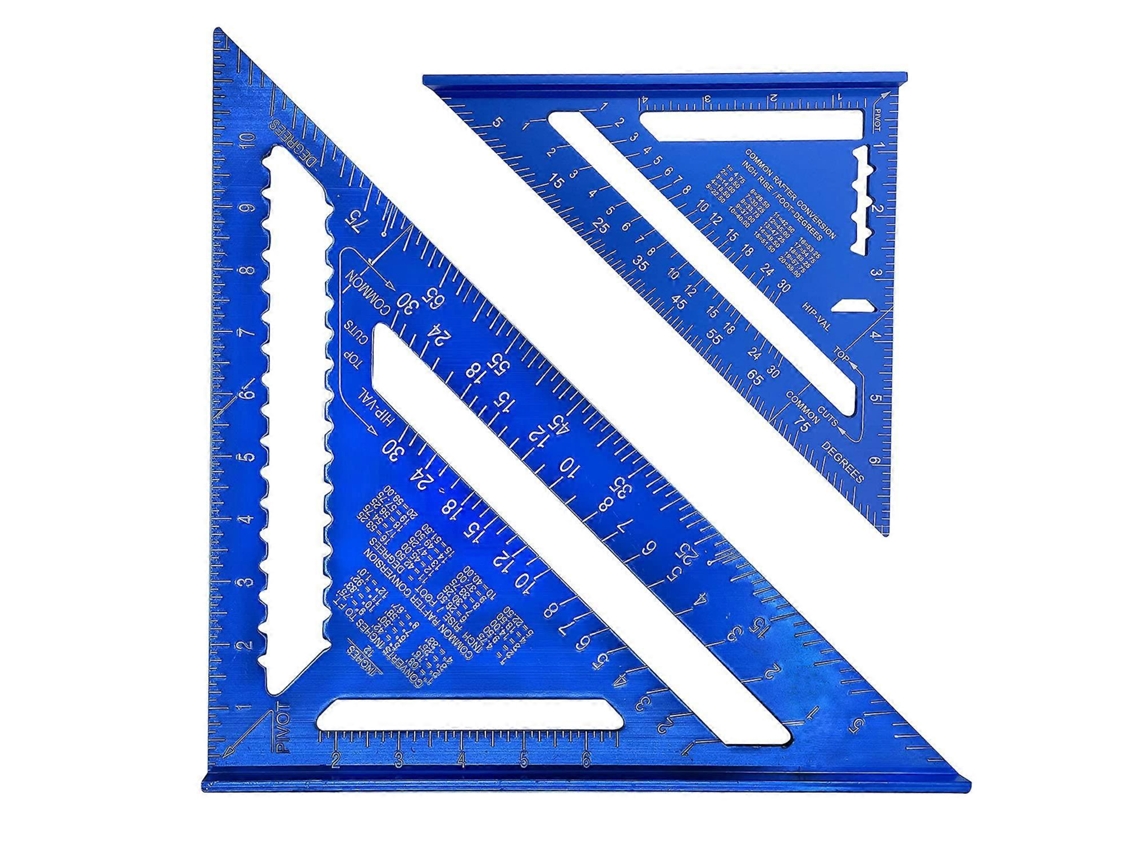 Régua Triangular Imperial Asnomy De 7 E 12 Polegadas, Régua Triangular Azul Para Vigas De Telhado, Régua Triangular De Liga Alumínio Alta Precisão
