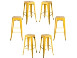 Pack 6 Bancos Torix Altos - Amarelo