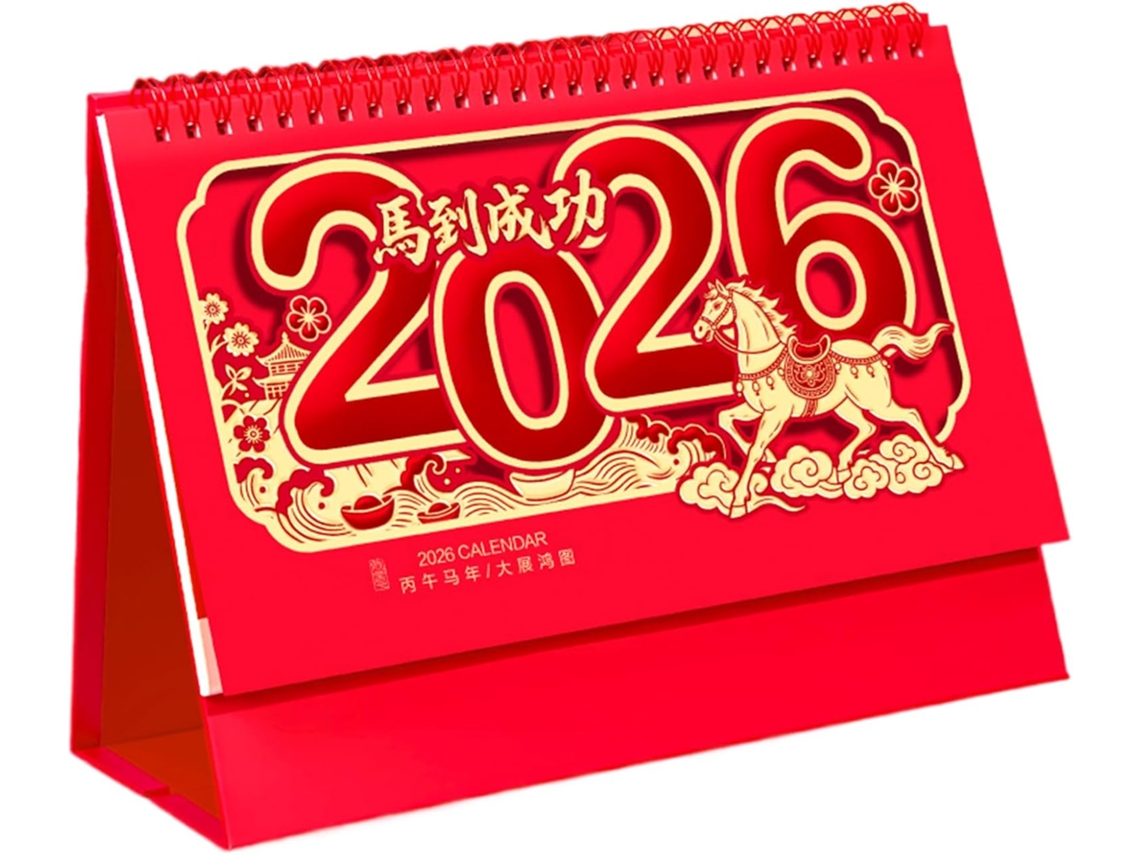 Calendário 2026 Decoração para do de Mesa da Primavera, Família CHABERLU
