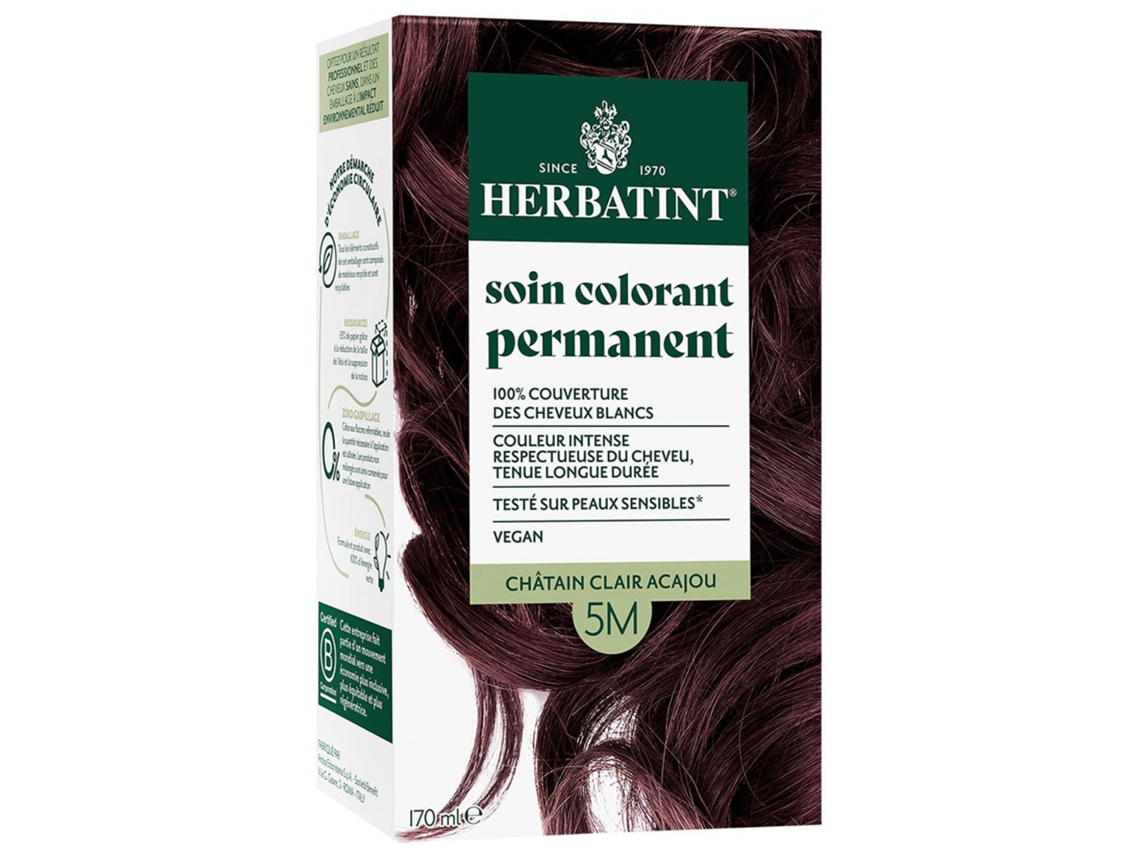 Cuidados Permanentes da Cor 170 ml, Coloração: 5M Castanho Claro Caoba HERBATINT