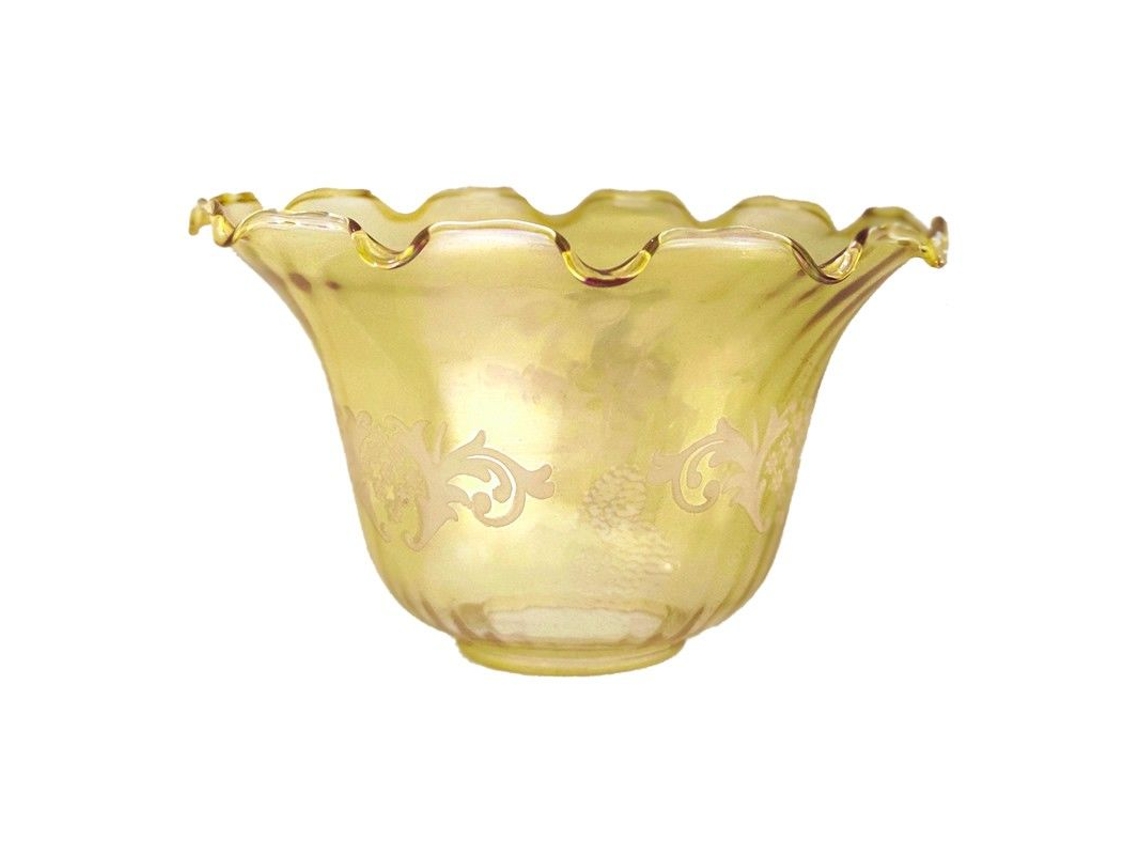 Abajur Granada Amber Vidro 10X17Cm Boca 5Cm