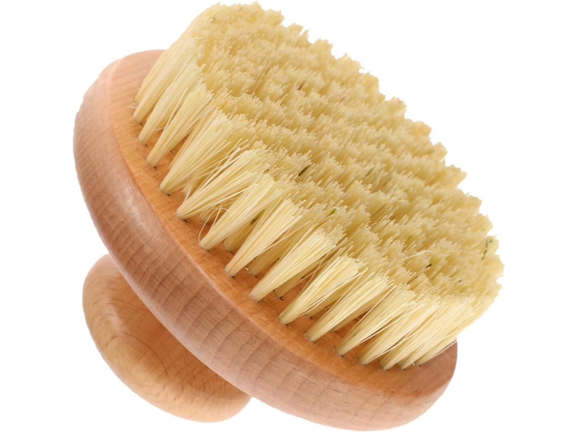 Escova De Banho Manual Confortável Em Madeira Natural Para Peles Sensíveis, Escova Esfoliante Corporal Para Uso Diário