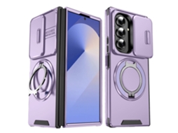 Capa Para Samsung Galaxy Z Fold8 Ultra Com Suporte Magnético 360° E Proteção De Câmara (roxo)