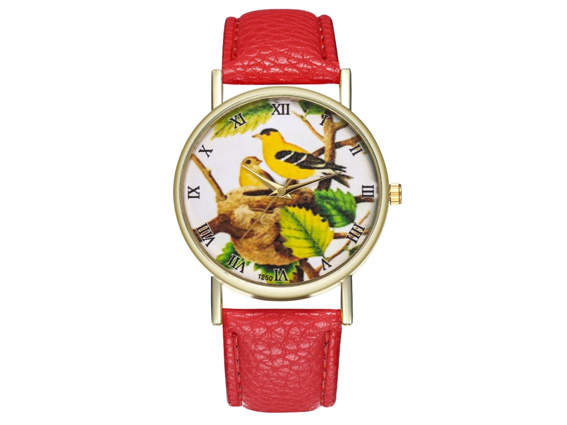 Relógio de Pulso de Casal Analógico com Pulseira Pu Fashion Quartz Redondo Estilo Simples