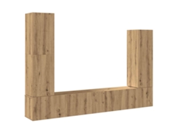 Tv Cabinet Set, Tv Cabinet Sets Vidaxl Marrom Madeira Processada (n/a)
