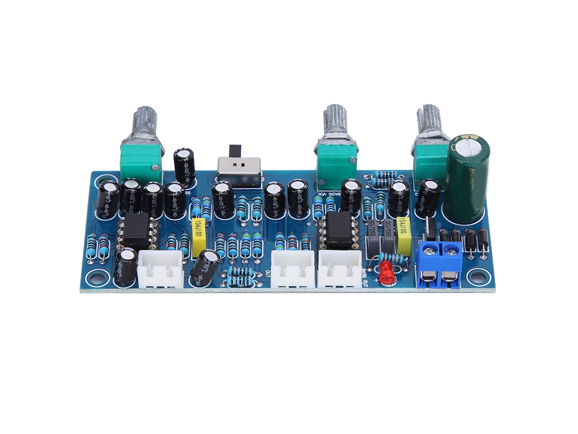 Placa Preamp 2.1 Canais Subwoofer Pré amp Filtro Passa Baixo Circuito Amplificador