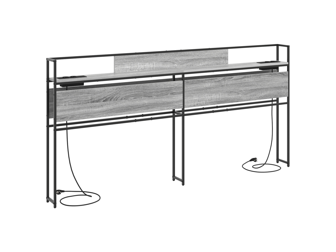Conjunto 1 Cabeceira De Armazenamento Vidaxl Cinzento Derivados De Madeira (98 Cm)