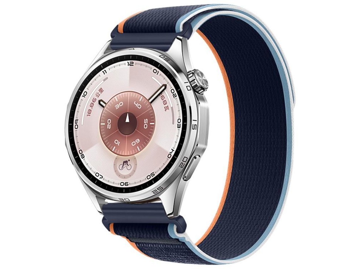 Bracelete Para Huawei Watch Gt 6 (46mm) - Nylon - Fecho De Velcro - Wild Path Loop Azul Marinho