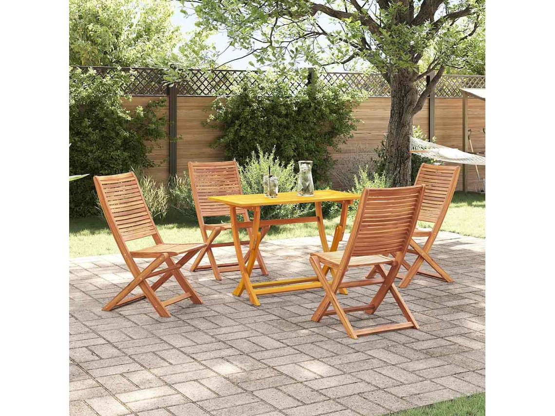 Vidaxl Conjunto De Jantar Para Jardim 5 Unid. Castanho