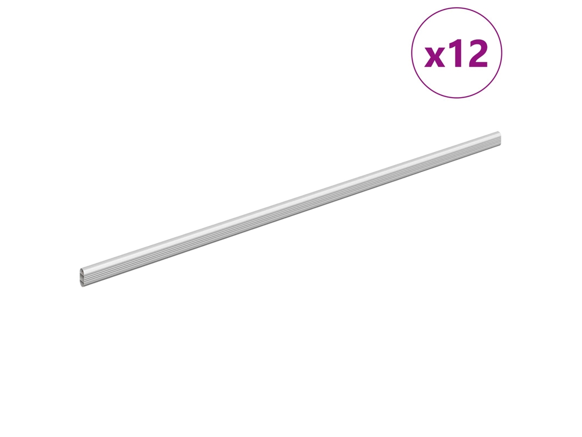 Vidaxl Viga De Closet 12 Pcs Prateado 764 X 15 X 29 Mm