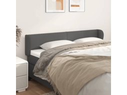 Vidaxl Cabeceira De Cama C/ Abas Couro Artificial 163x23x78/88cm Cinza