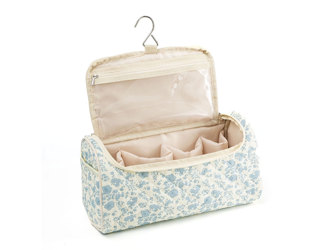 Necessaire De Viagem Floral Com Gancho E Compartimentos Ajustáveis