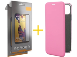 Capa e Película Apple iPhone 11 Pro SKYHE Flip Cover 0853 Rosa