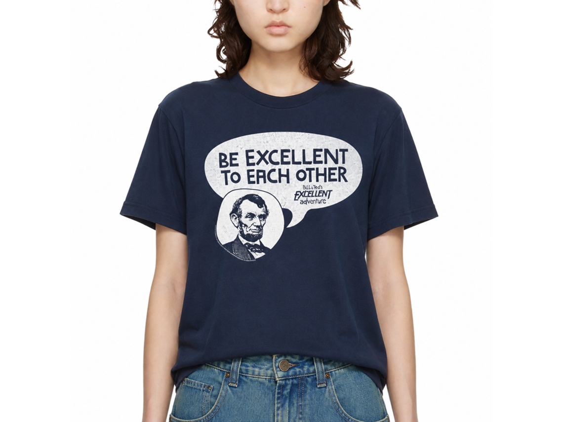 Rockinstone Bill And Ted Excellentabe Navy Adult T-shirt Size:xxl