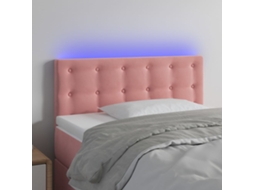 Cabecero con luces LED, terciopelo, 90x5x78/88 cm, rosa