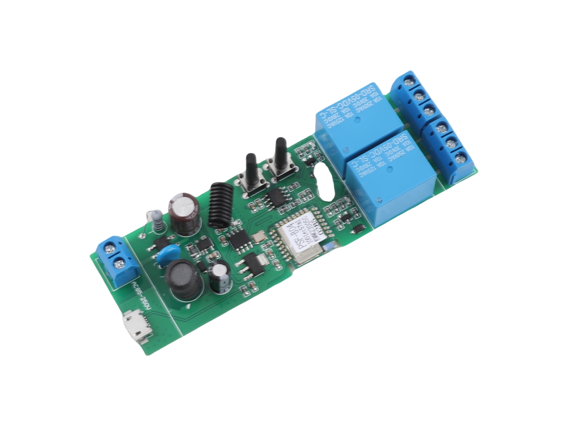 Módulo De Interruptor Inteligente Wifi Ewelink 2ch Ac85 250v Com Controle Remoto, Timer Other