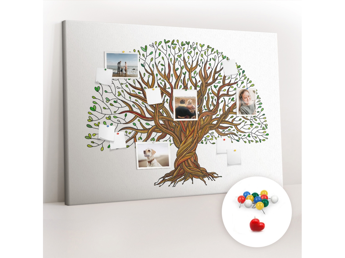 Quadro De Cortiça Com Impressão Raízes De Árvore Para O Escritório Espelharte (140x100 Cm)
