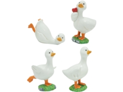 Estátuas e Esculturas de Jardim, Pato Decorativo em Resina para Quintal Kit de 4 Peças com Animais para Jardim, para CHABERLU