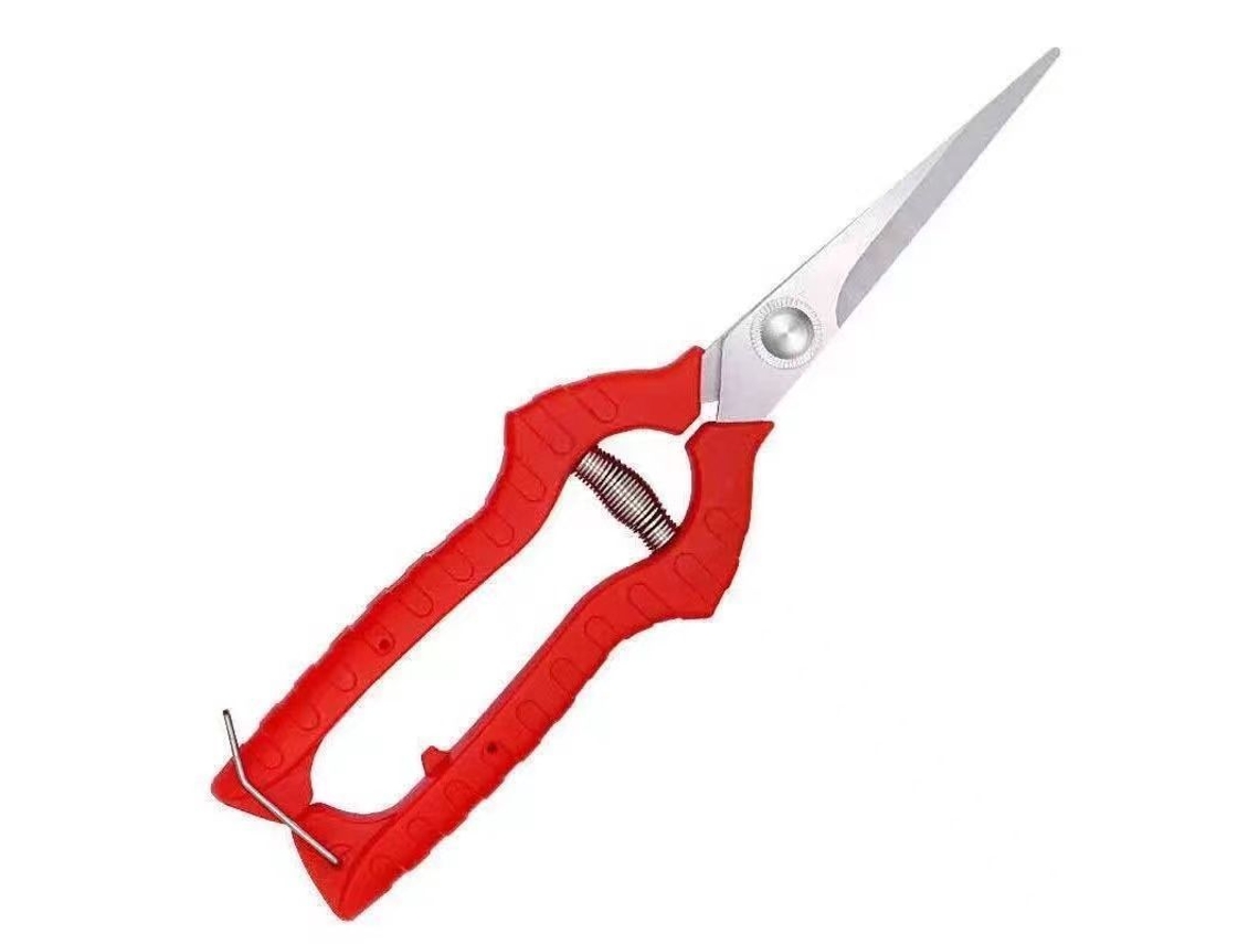 Tesoura De Poda Profissional 21cm, Lâmina 9.5cm, Peso 78.5g, Cabo Vermelho Ergonômico
