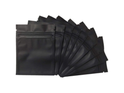 2026 bolsas a Prueba de Olor Mylar Resellables de Aluminio Plano Mate Negro para Almacenamiento de Alimentos