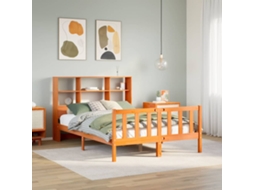 Cama Com Estante Sem Colchão 140x190 Cm Pinho Maciço