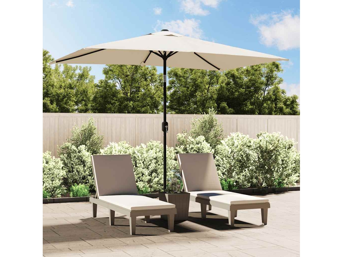 Vidaxl Guarda-sol 200 X 300 Cm Retangular Branco Areia