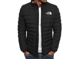 Chaqueta de Invierno Homem Algodão Suave Casual Cremallera XL Preto